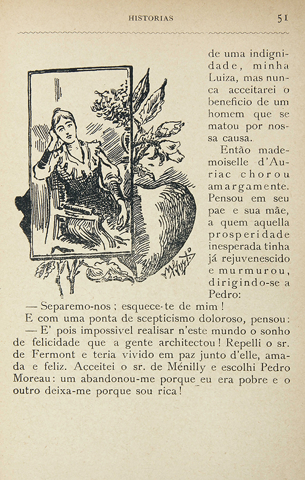 Figura de mulher, ilustração de Manuel Gustavo Bordalo Pinheiro para a obra Contos e Histórias (1897)