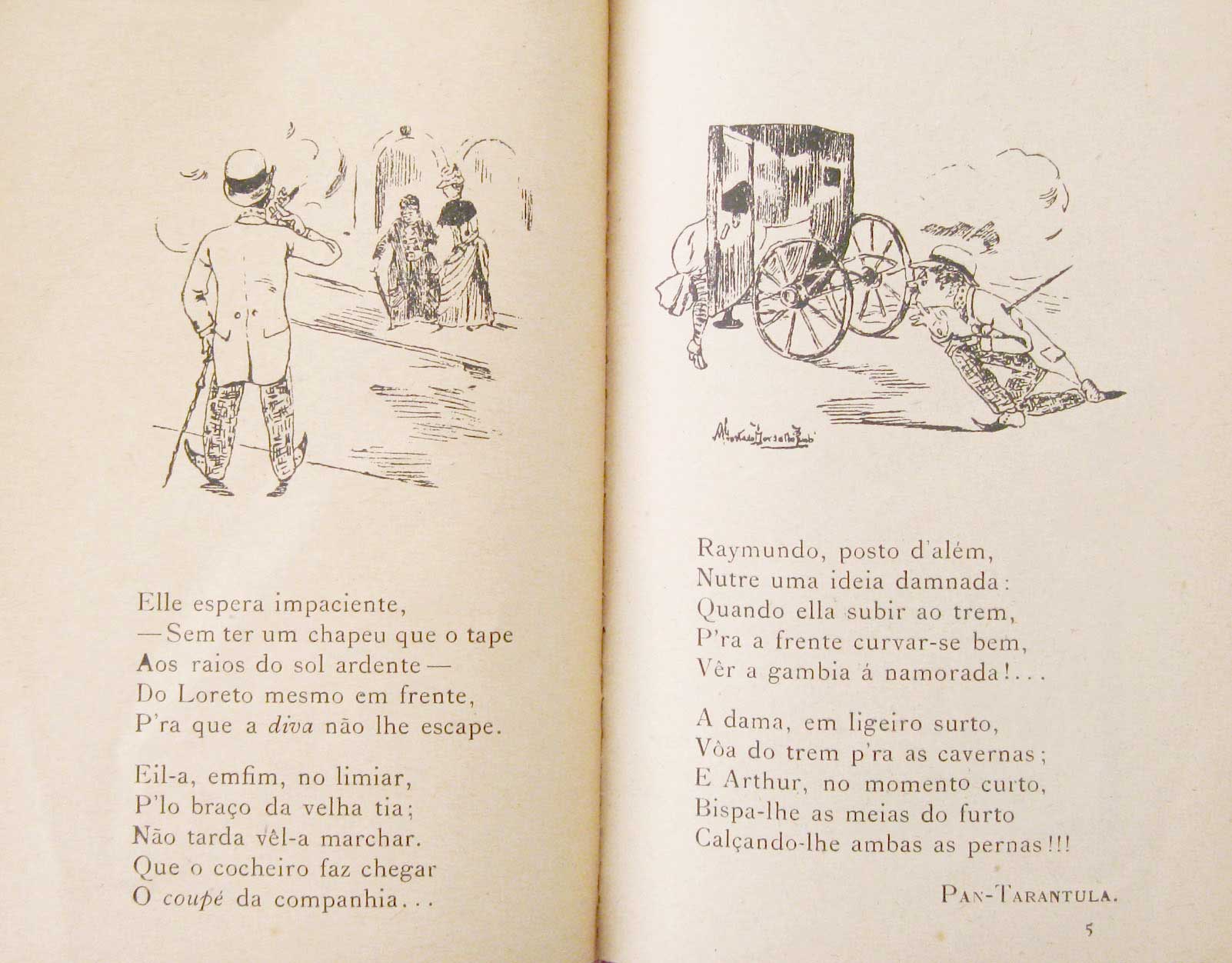 Ilustrações de Manuel Gustavo para o Almanaque dos Pontos nos ii para 1887